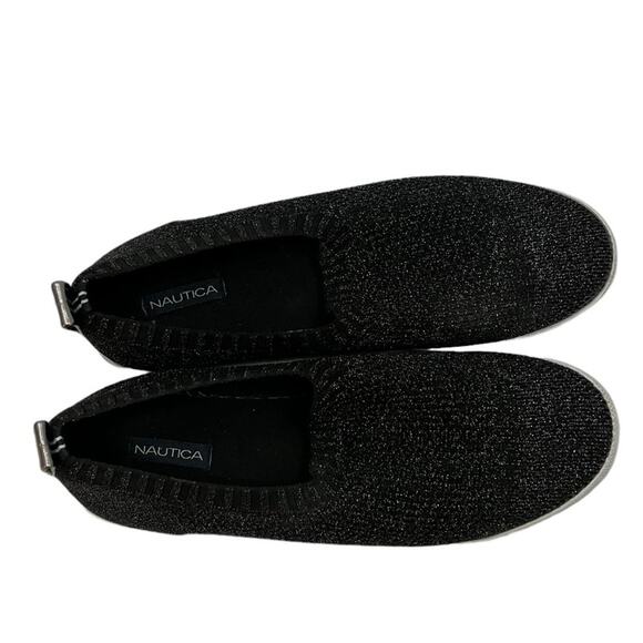 NAUTICA Sunmast Black Metallic Slip On Sneaker SZ 7 - Picture 1 of 8